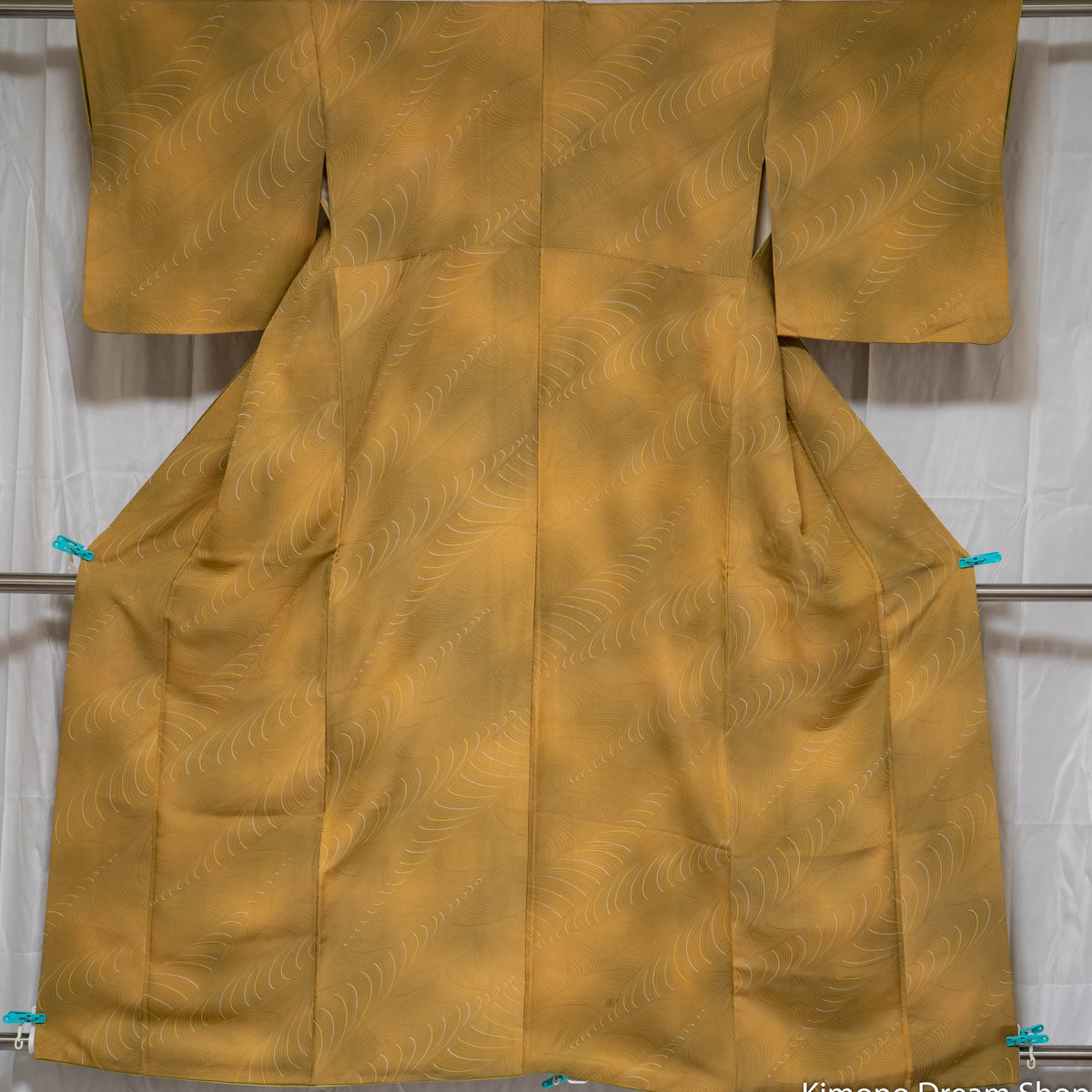 Light Brown Linen Base Kimono with Beetroot Embroidery (023)