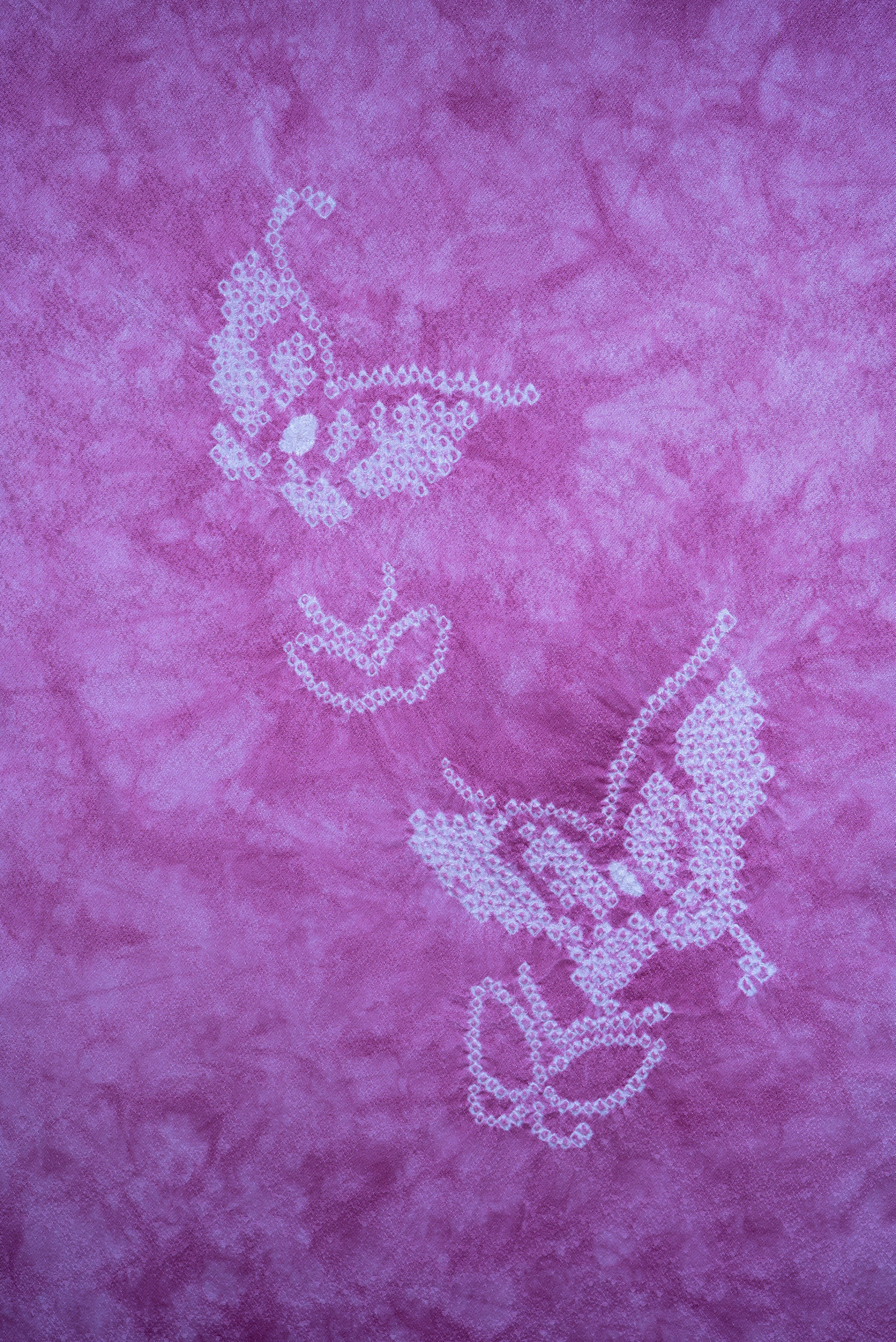 Light Purple Butterfly Noren - Silk Kimono Fabric - Soft Light - Genuine Shibori Tie Dye Butterflies Japanese Doorway Entrance Tapestry