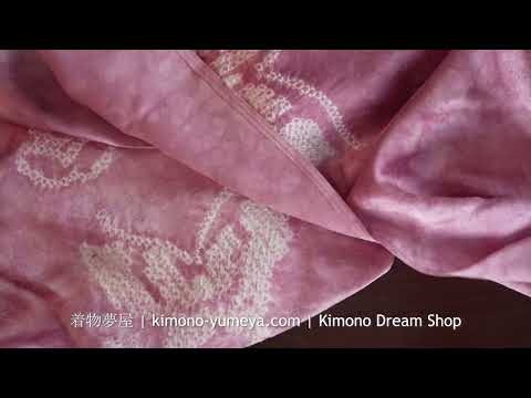 Light Purple Butterfly Noren - Silk Kimono Fabric - Soft Light - Genuine Shibori Tie Dye Butterflies Japanese Doorway Entrance Tapestry